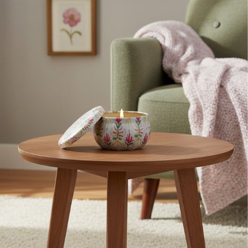 Mini Tulip Printed Tin Candle - Gardenia