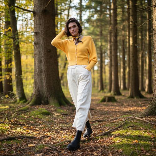 Marino Denim Trousers - Ecru