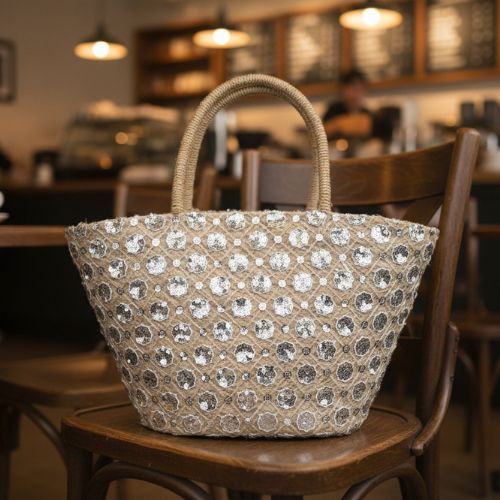 Avi - Embellished Straw Basket