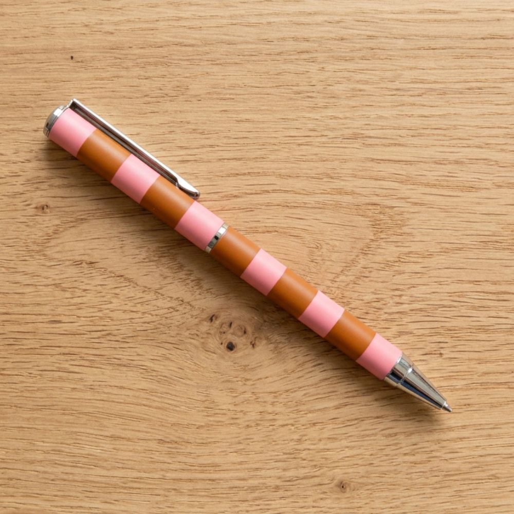 Orange & Pink Stripe Boxed Pen