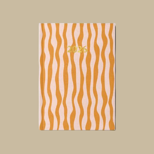 2026 Week To View Diary - Orange Stripe