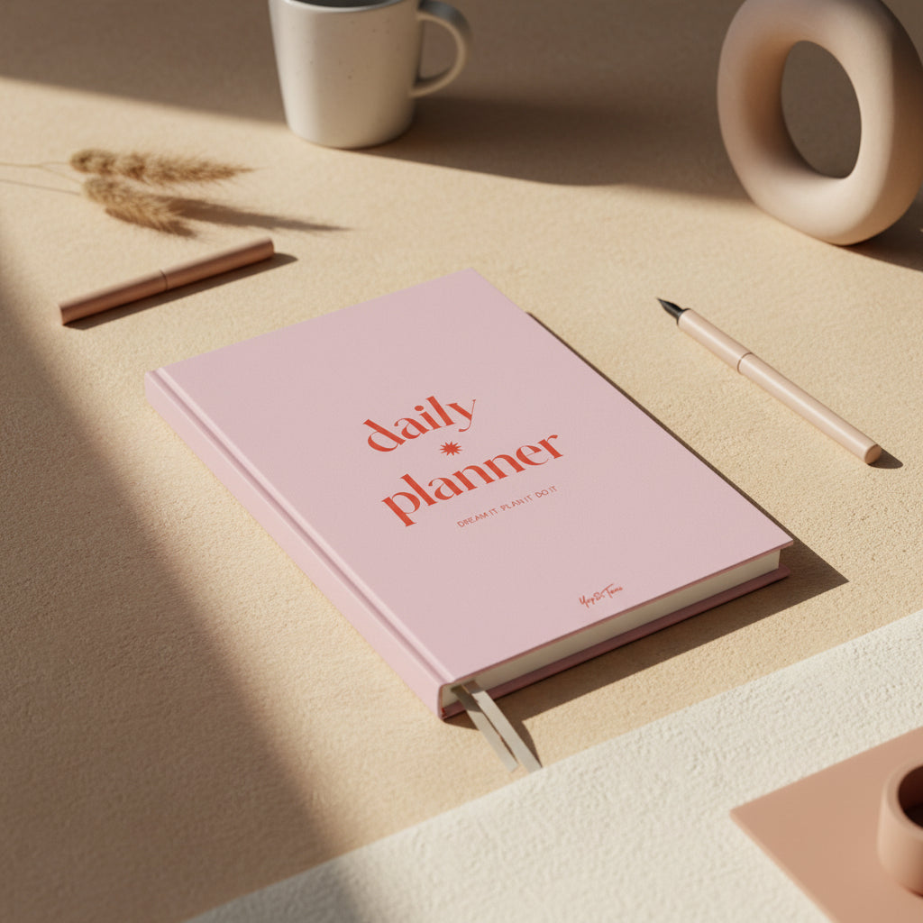 Undated Daily Planner Page A Day - Pink