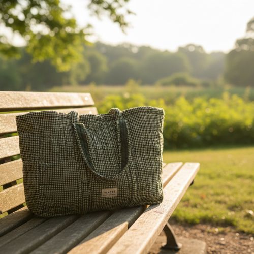 Quilted Carry All Check - Fern