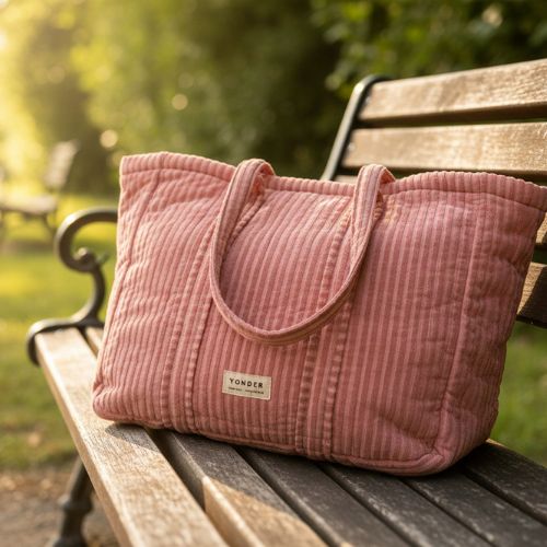 Quilted Carry All Candy Stripe - Rhubarb