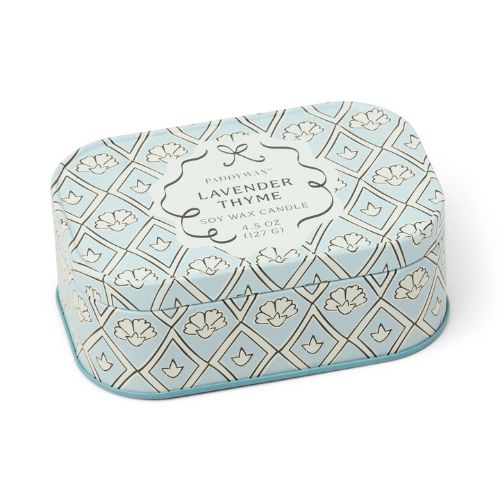 Cherie Printed Tin Candle - Lavender & Thyme