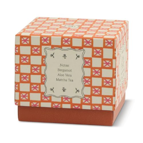 Tulip Pink And Burnt Orange Glass Candle - Cactus Flower