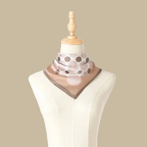 Square Spot Scarf - Beige