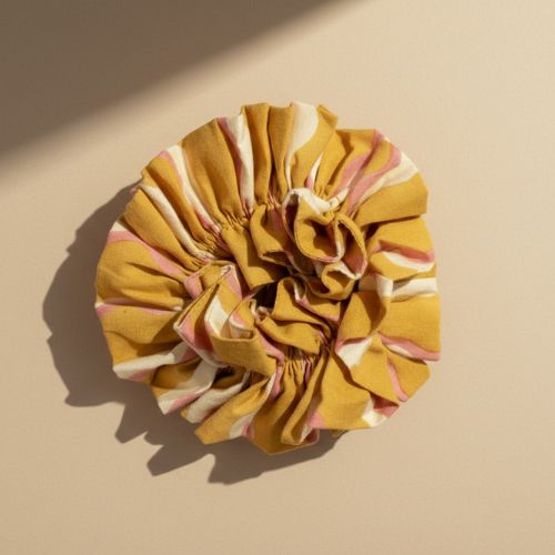 Cotton Ruffle Scrunchie - Wiggle - Honey