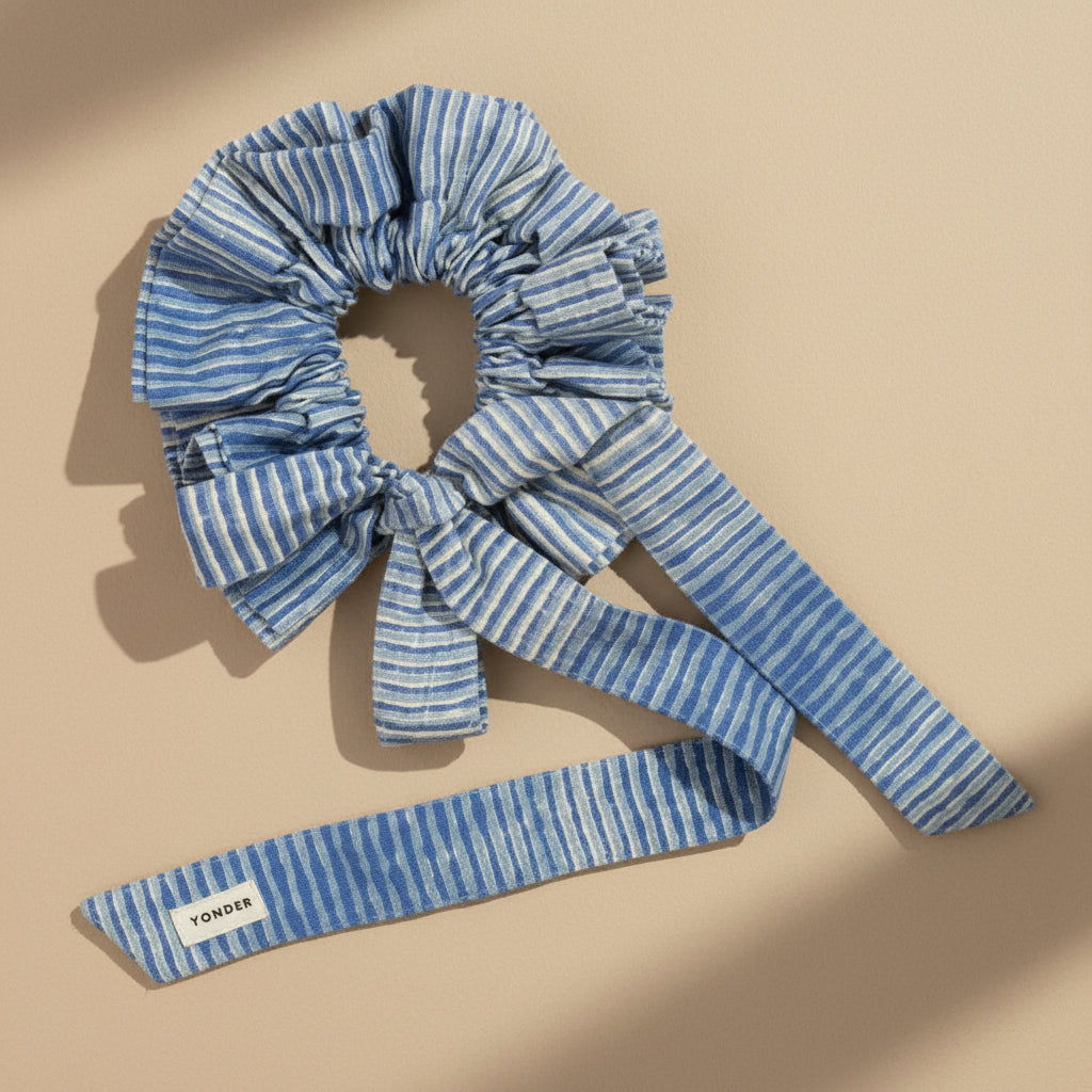 Cotton Tie Collar - Candy Cane - Indigo