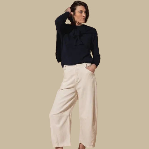 Marino Denim Trousers - Ecru