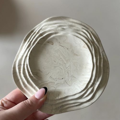 Ripple Marbled Candle Tray