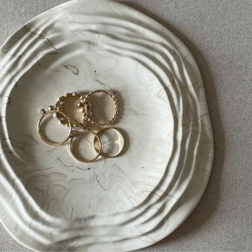 Ripple Marbled Candle Tray