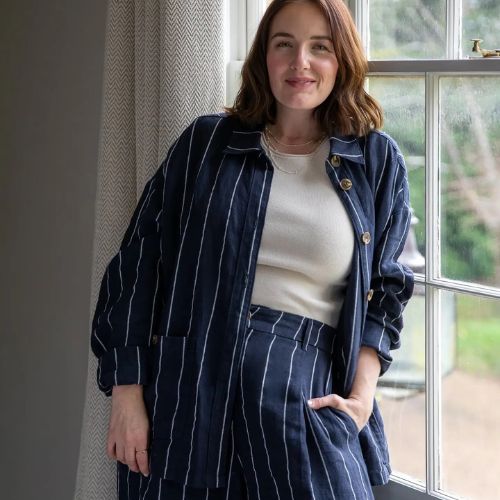 Kath Stripe Jacket - Navy