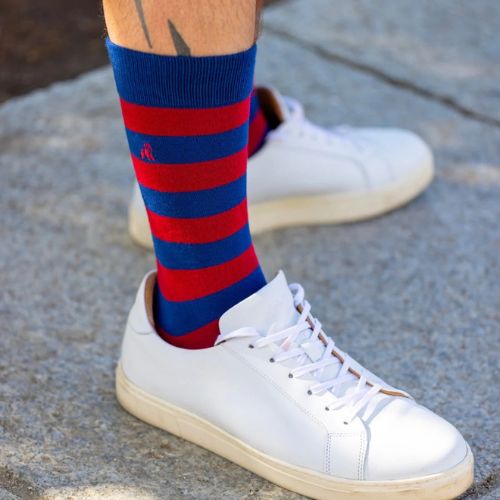 Bamboo Socks - Burgundy Stripe
