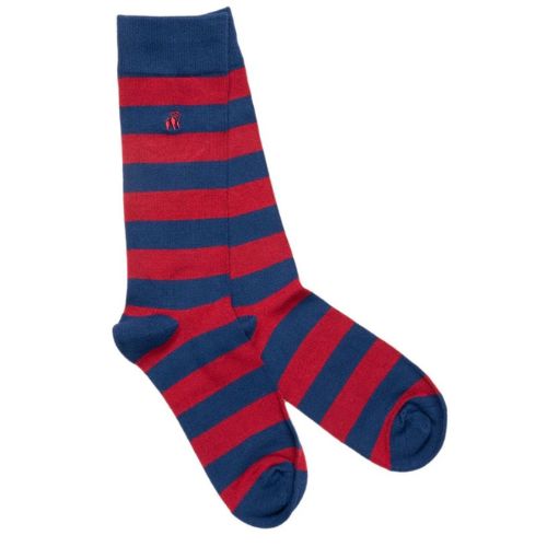 Bamboo Socks - Burgundy Stripe