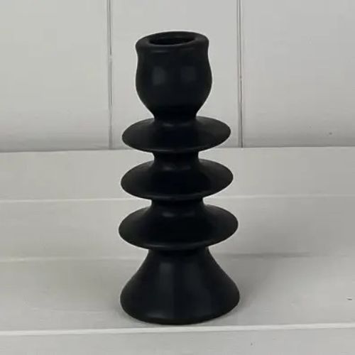 Black Ceramic Candle Holder