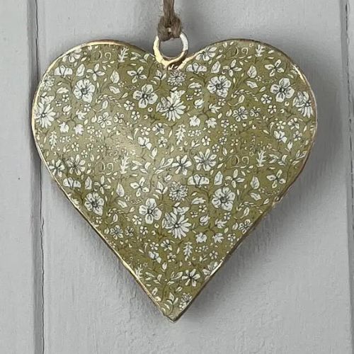 Light Green Metal Hanging Heart