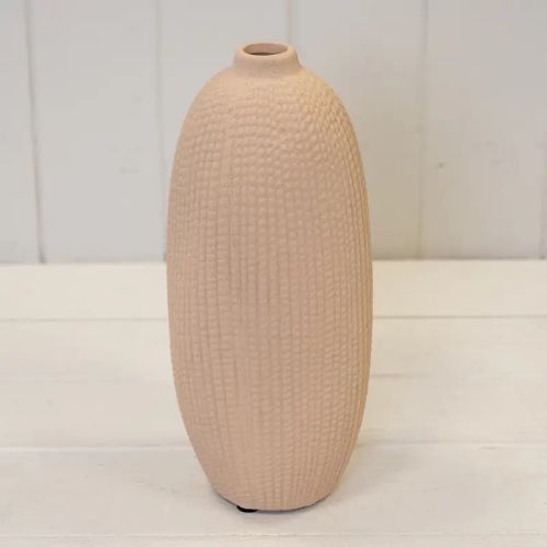 Tall Tan Textured Stone Vase