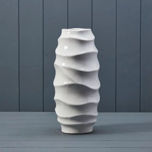 White Wave Ceramic Vase
