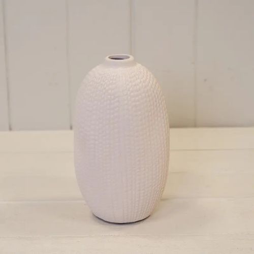 White Medium Textured Vase