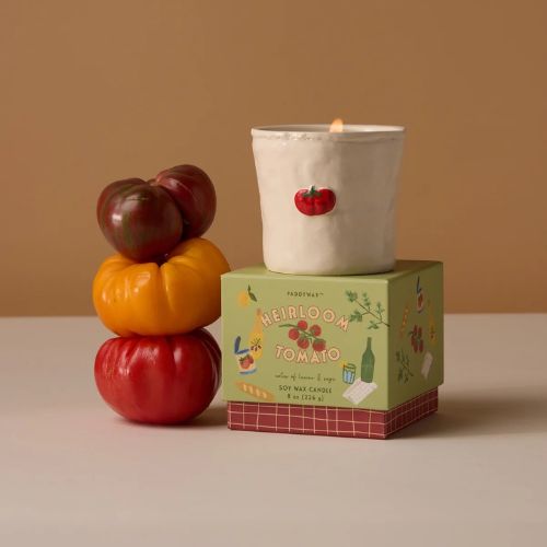 Tomato Embossed Ceramic Candle - Heirloom Tomato