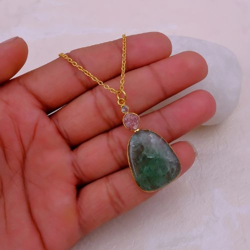 Labradorite & Moonstone Dual Gemstone Statement Necklace