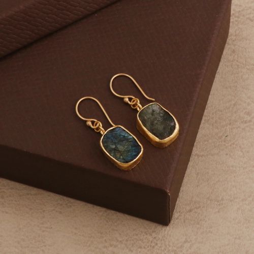Labradorite Birthstone Earring Handmade Rough Hook Earring