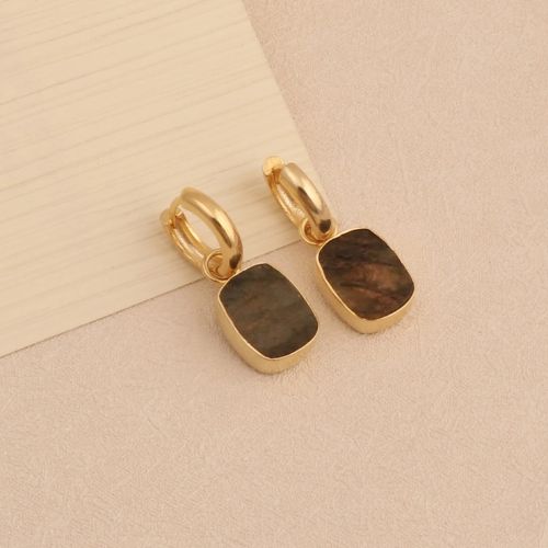 Natural Labradorite Huggies Earring Rough Dangle Earrings
