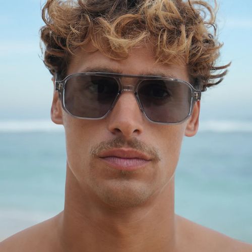 Geneva Transparent Grey Aviator Unisex Sunglasses