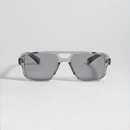 Geneva Transparent Grey Aviator Unisex Sunglasses