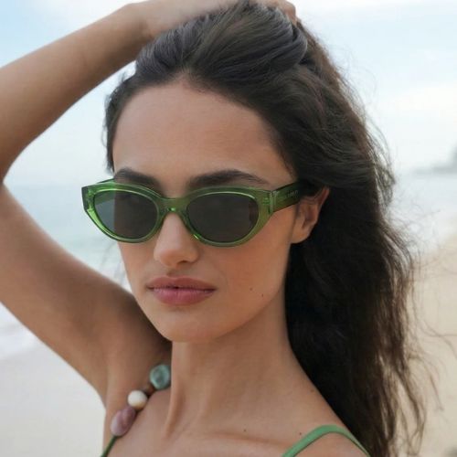 London Transparent Green Oval Women’s Sunglasses