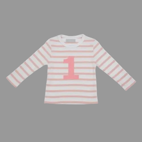 Dusty Pink & White Stripe T-shirt Age 1