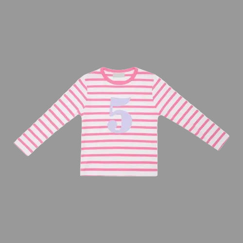 Hot Pink & White Striped T-Shirt Aage 5