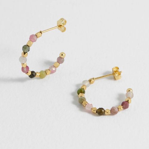 Wellness Tourmaline Coco Beaded Hoops