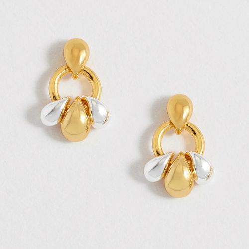 Tiered Droplet Circle Earrings