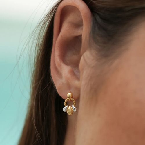 Tiered Droplet Circle Earrings