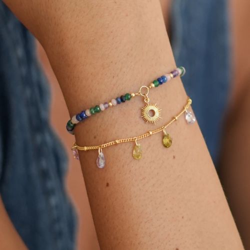 Multi CZ Pear Drop Bracelet