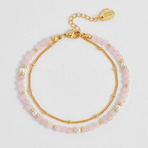 Pearl and Rose Quartz Duo Bracelet
