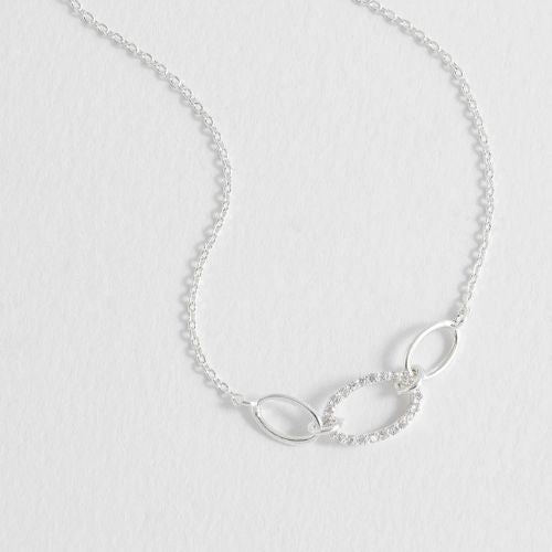 Oval Link CZ Chain Necklace