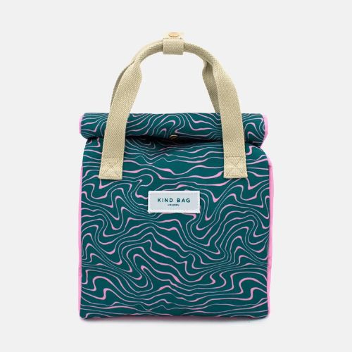 Lunch Bag - Contours Green and Pink