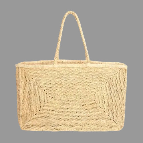 Raffia Rectangular Basket - Natural