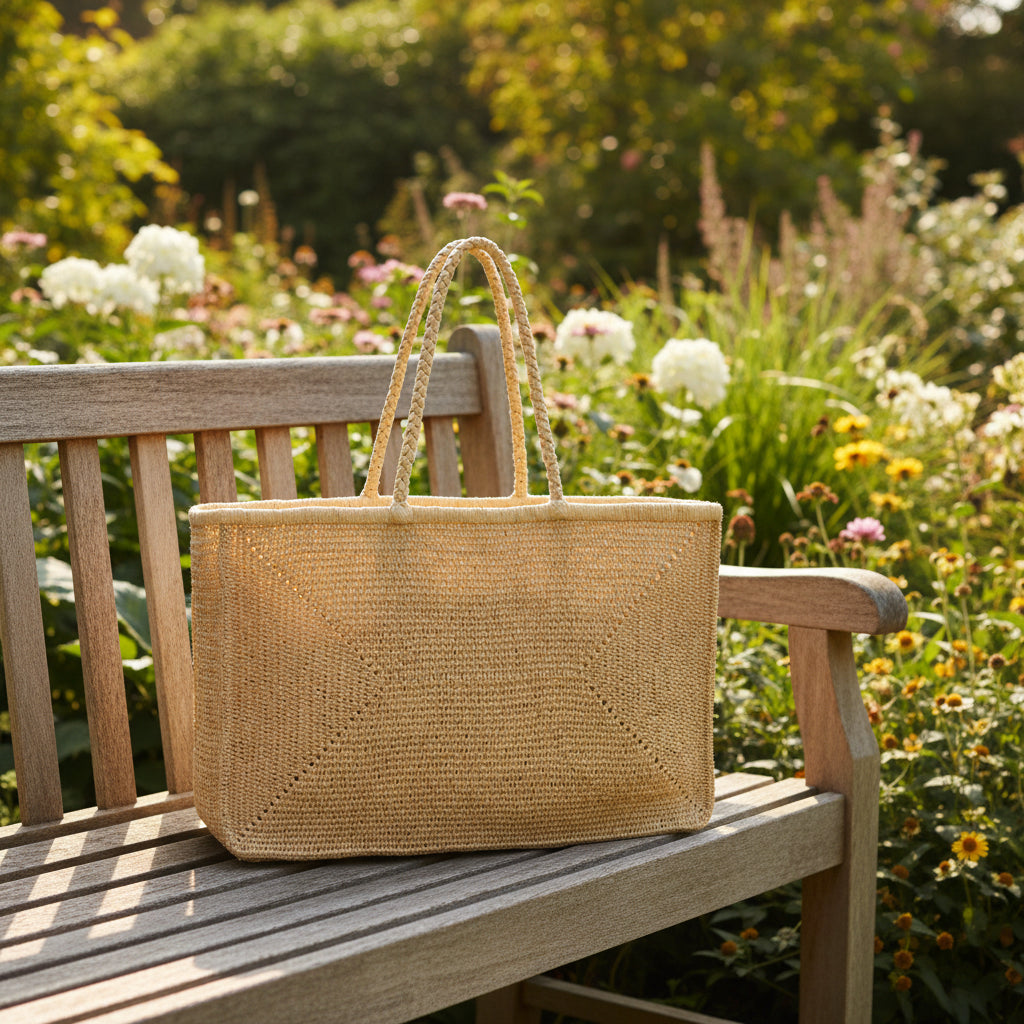 Raffia Rectangular Basket - Natural