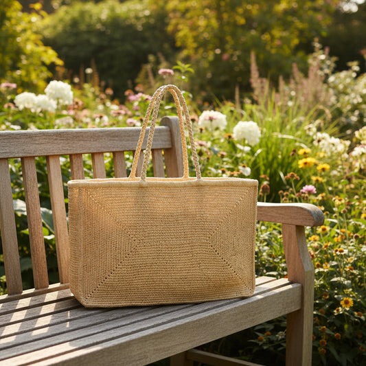 Raffia Rectangular Basket - Natural