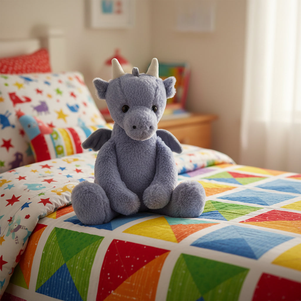 Draco Dragon Soft Plush Toy Teddy Bear - Denim Blue