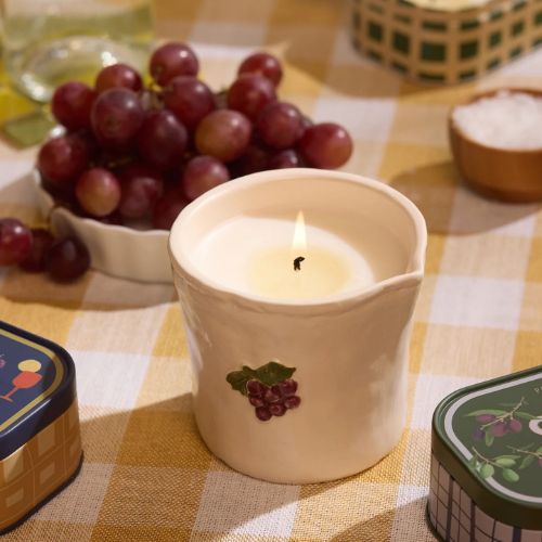 Grapes Embossed Ceramic Candle