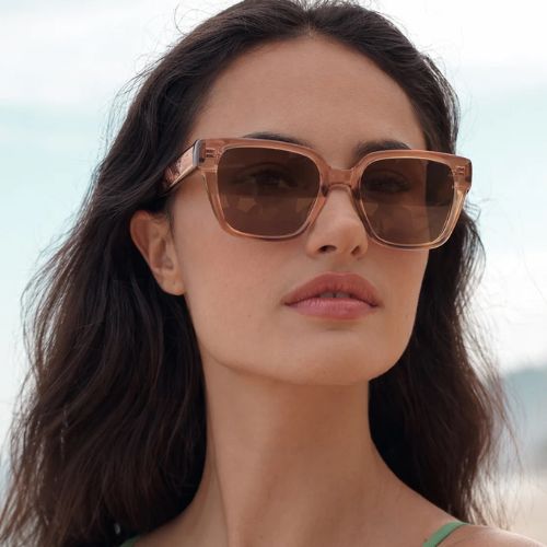 Milan Transparent Champagne Square Women’s Sunglasses