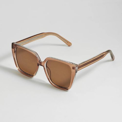 Milan Transparent Champagne Square Women’s Sunglasses
