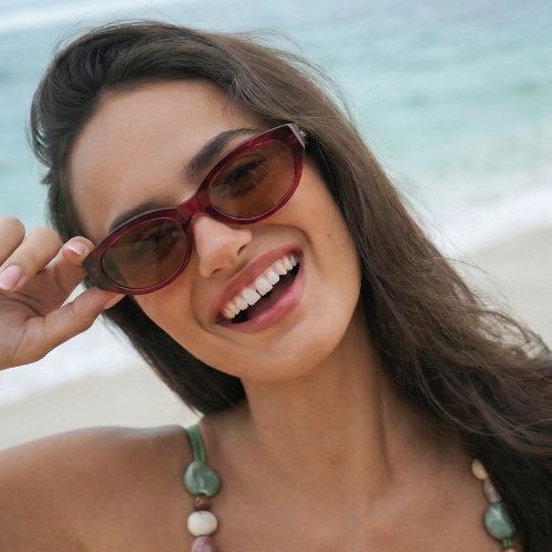 London Dark Burgundy Oval Women’s Sunglasses