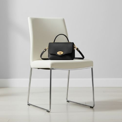Italian Handmade Genuine Leather Mini Top Handle Crossbody - Black