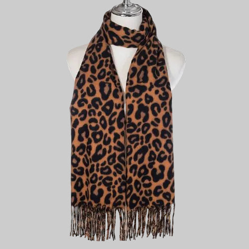 Leopard Print Burnt Spice Scarf